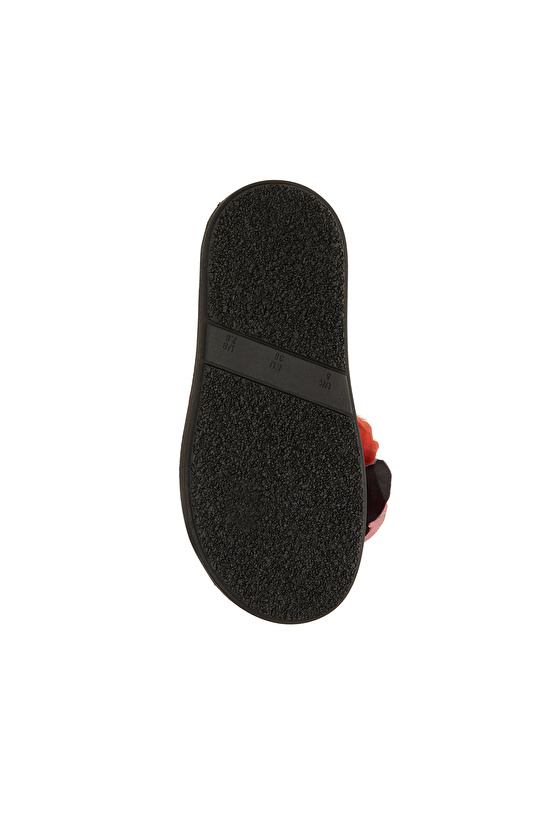 Kırmızı Siyah Kadın Deri Terlik