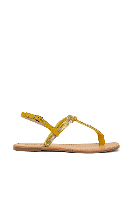 Sarı Kadın Sandalet 