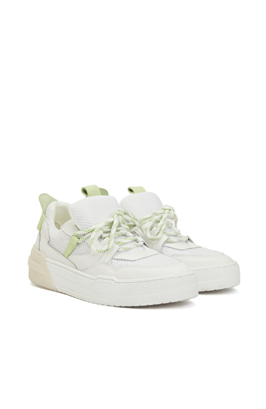 Kırık Beyaz Kadın Deri Sneaker Kırık Beyaz Kadın Deri Sneaker