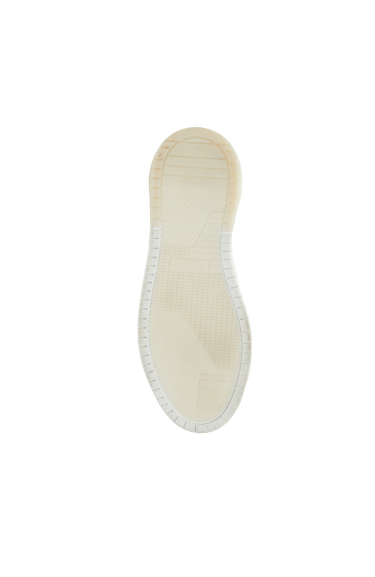 Kırık Beyaz Kadın Deri Sneaker