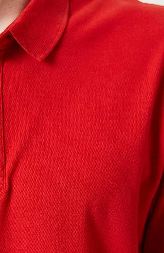 Kırmızı Polo Yaka Kısa Kollu T-Shirt