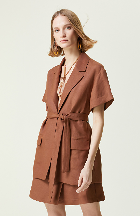 Kahverengi Kısa Kollu Ceket