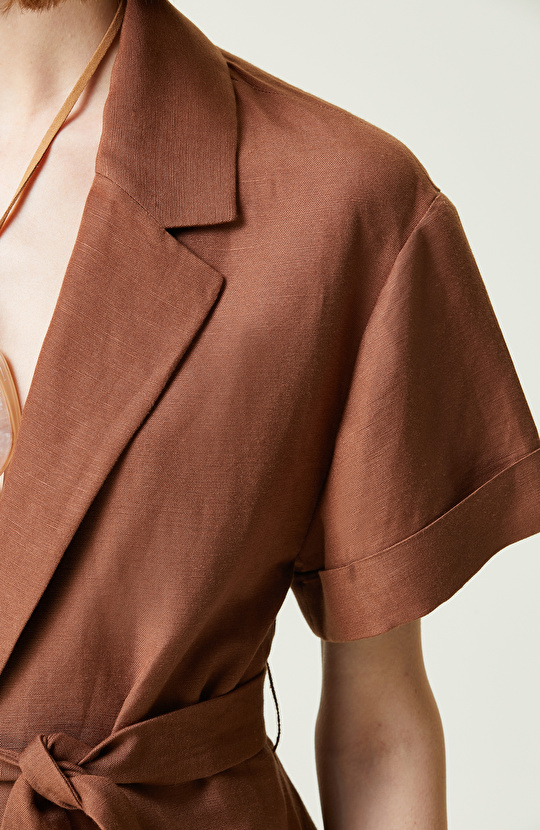 Kahverengi Kısa Kollu Ceket