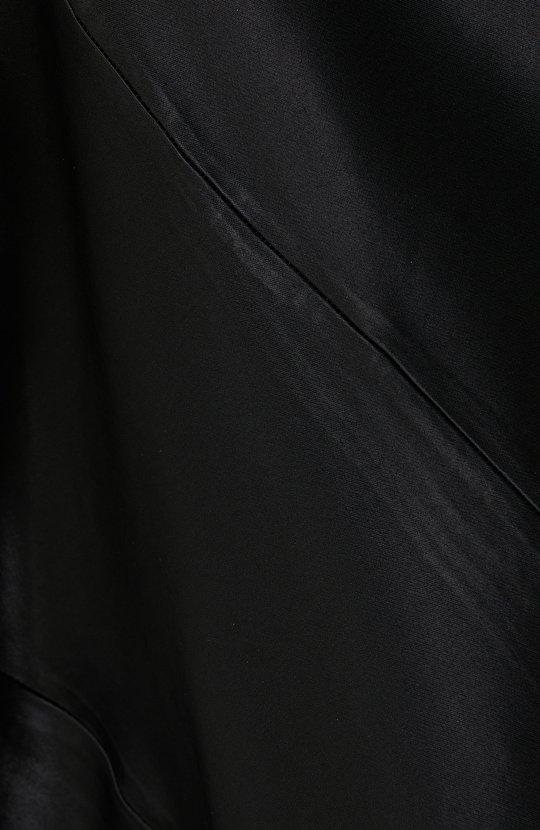 Siyah Midi Boy Saten Etek