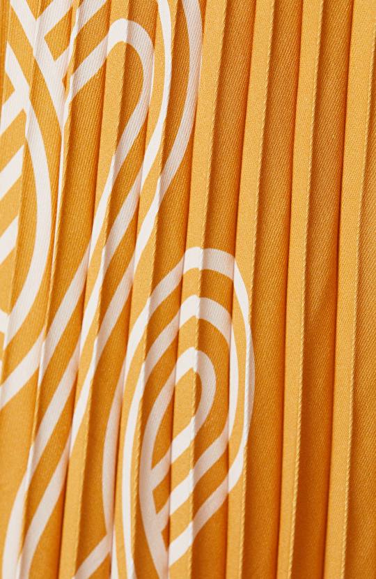 Safran Diz Boyu Dokuma Etek