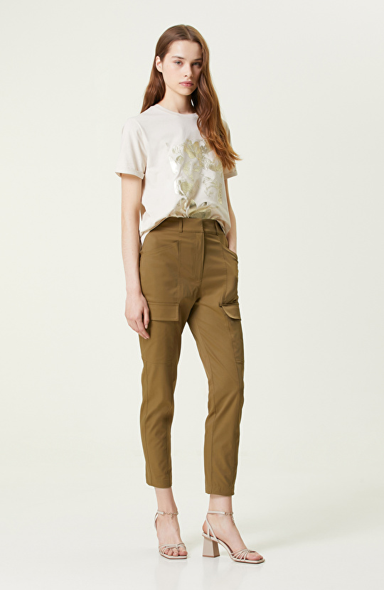 Haki Bol Paça Kargo Pantolon