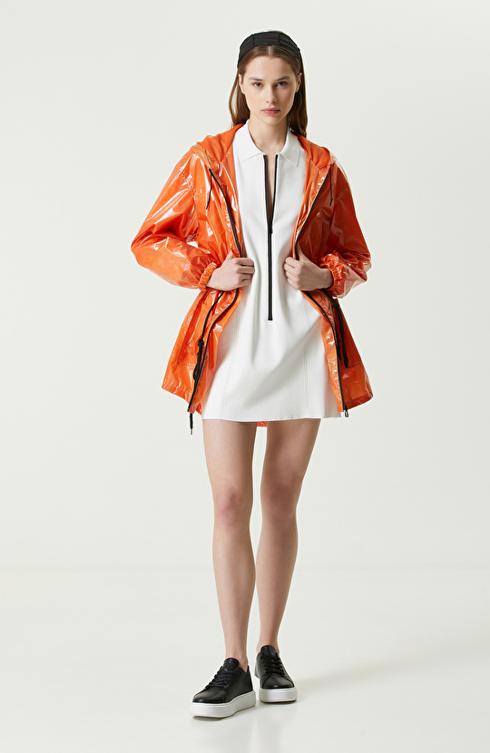 N-Tech Turuncu Kapüşonlu Pardesü