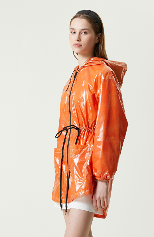 N-Tech Turuncu Kapüşonlu Pardesü