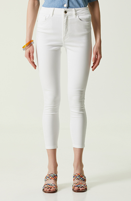 Beyaz Denim Pantolon