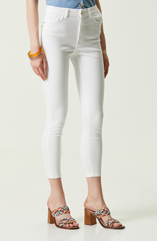 Beyaz Denim Pantolon