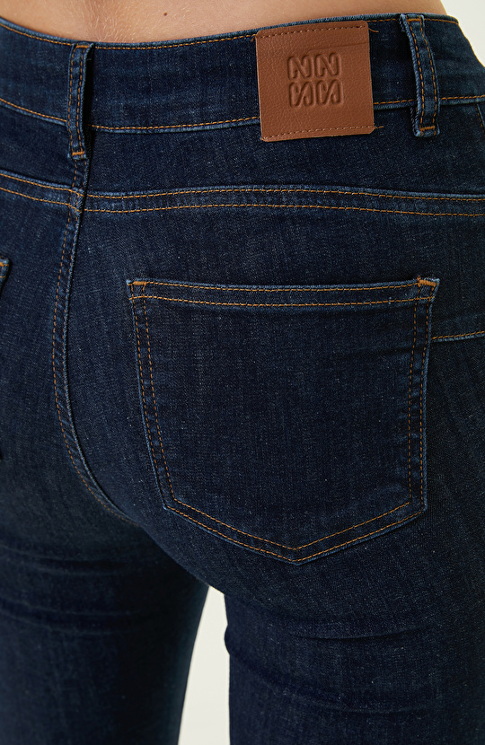 Skinny Lacivert Denim Pantolon