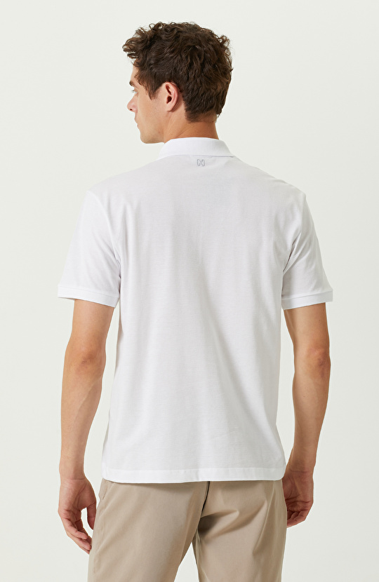 Beyaz Pamuklu Kısa Kollu Tshirt