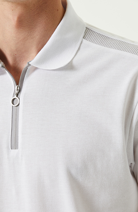 Beyaz Pamuklu Kısa Kollu Tshirt