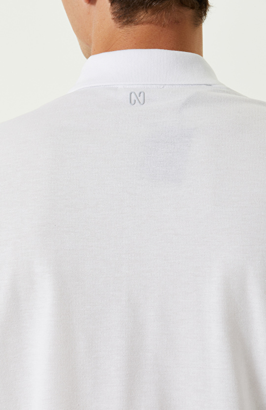 Beyaz Pamuklu Kısa Kollu Tshirt