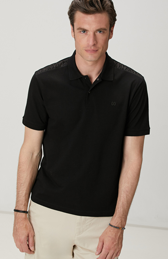 Siyah Polo Yaka T-shirt