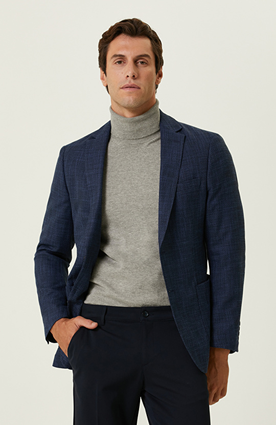 Saks Mavisi Armürlü Ceket