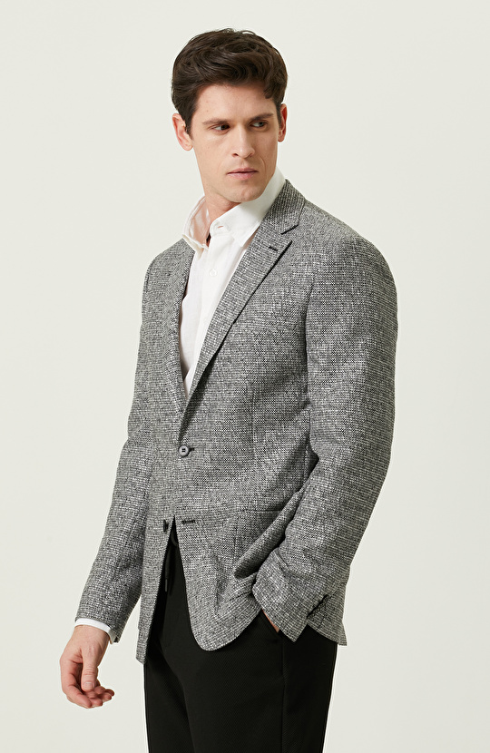 Mono Yaka Siyah Beyaz Ceket