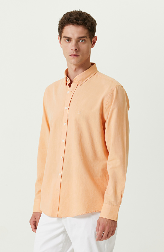 Somon Pamuklu Uzun Kollu Gömlek