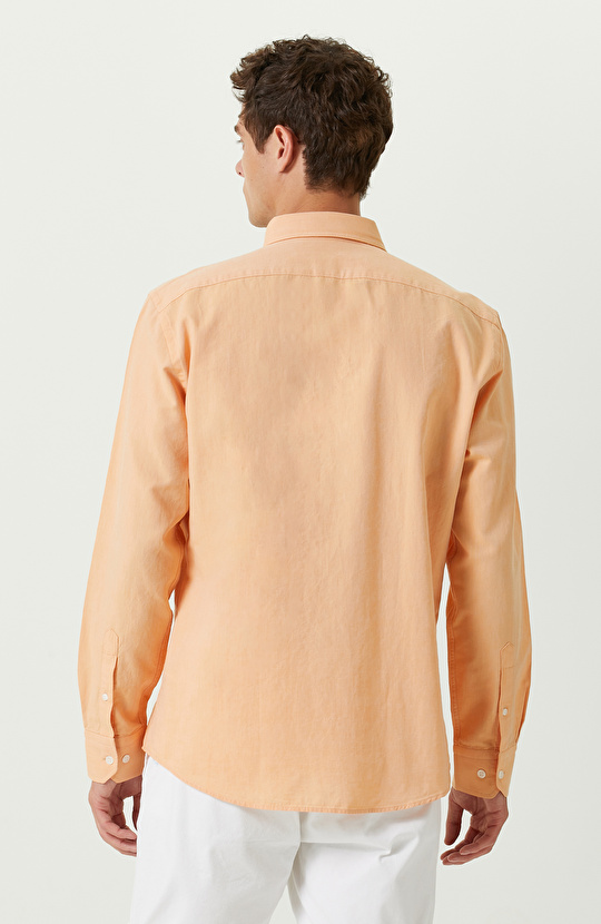 Somon Pamuklu Uzun Kollu Gömlek