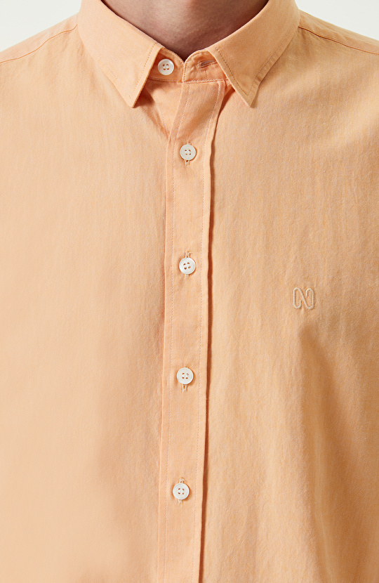 Somon Pamuklu Uzun Kollu Gömlek