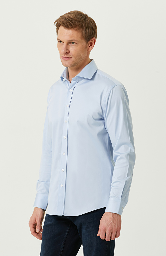 Açık Mavi Uzun Kollu Gömlek