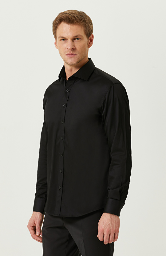 Siyah Uzun Kollu Gömlek