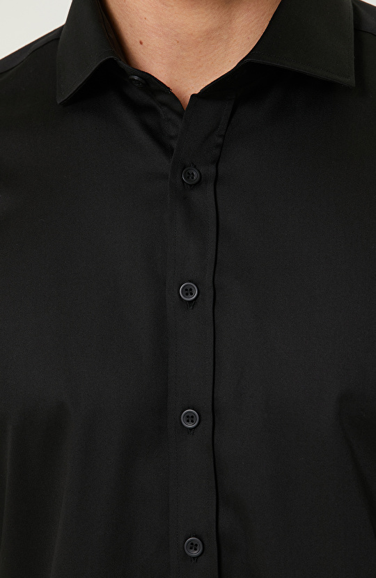 Siyah Uzun Kollu Gömlek