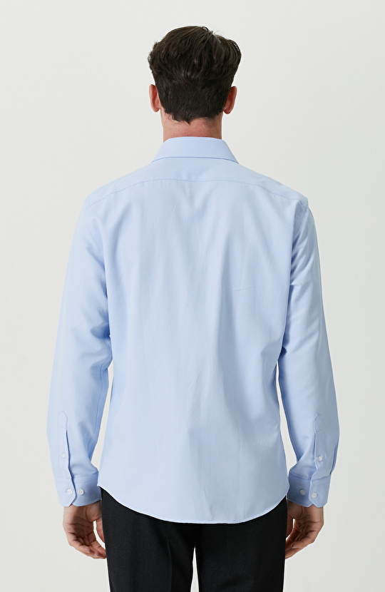 Açık Mavi Klasik Yaka Uzun Kollu Gömlek