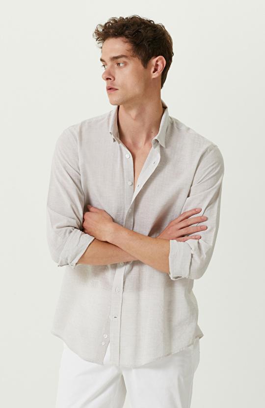 Vizon Pamuklu Uzun Kollu Gömlek