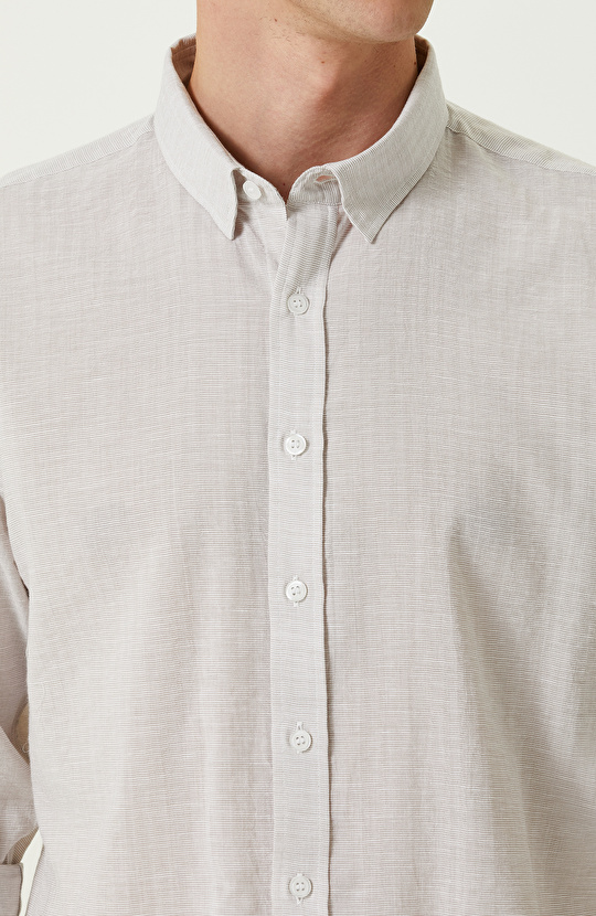 Vizon Pamuklu Uzun Kollu Gömlek