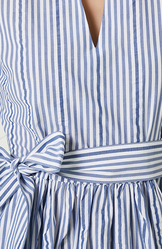 Lacivert Kolsuz Gömlek Yaka Elbise