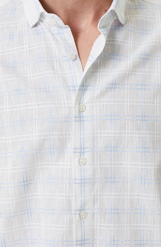 Mavi Beyaz Ekose Gömlek