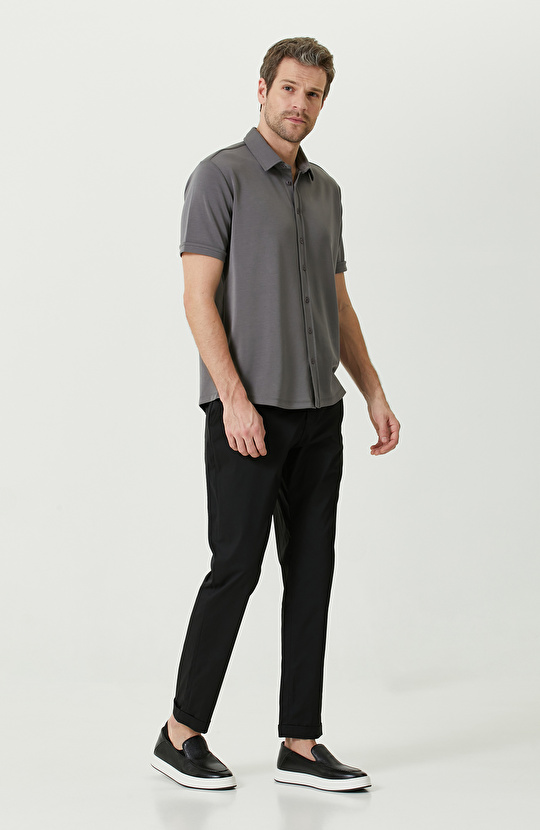 Antrasit Örme Gömlek