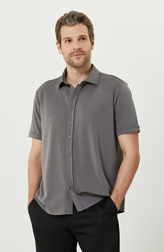 Antrasit Örme Gömlek