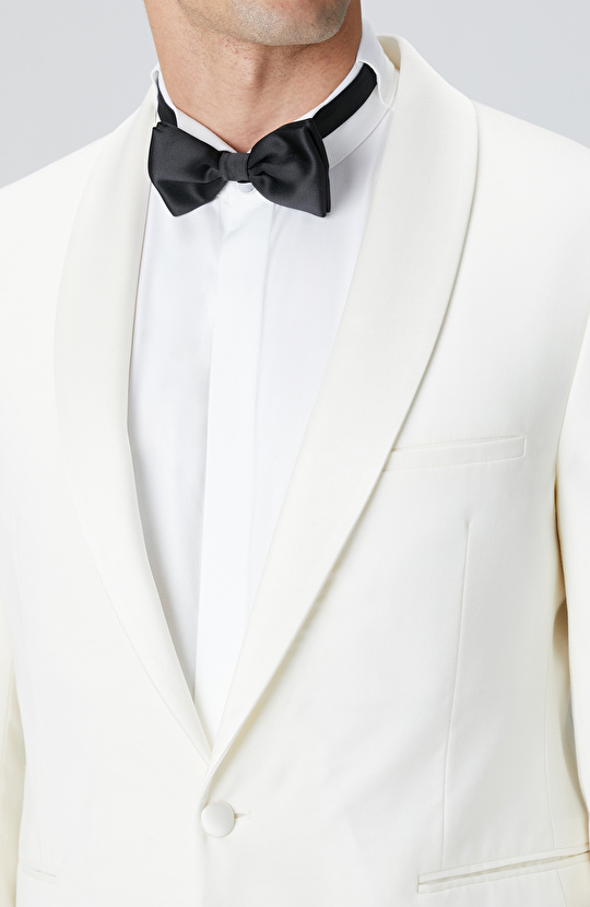 Ekru Şal Yaka Smokin Ceket