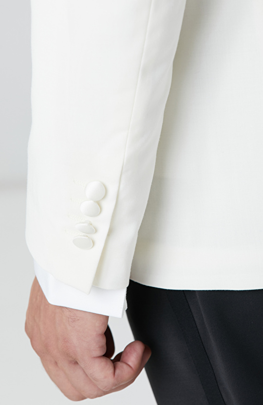 Ekru Şal Yaka Smokin Ceket