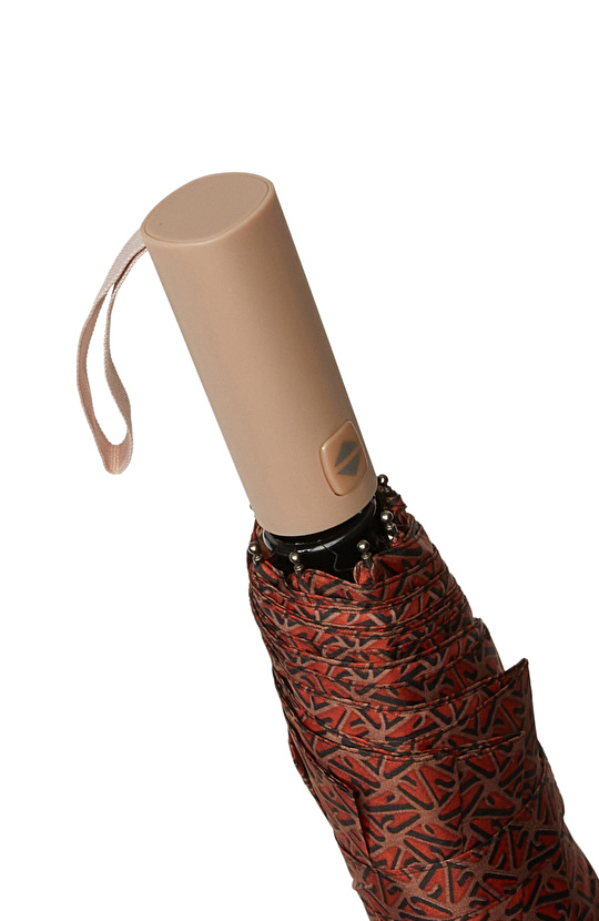 Kahverengi Baskılı Kadın Şemsiye