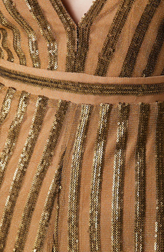 Camel Payetli Abiye Tulum