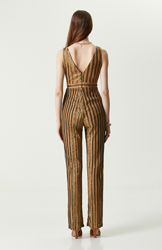 Camel Payetli Abiye Tulum