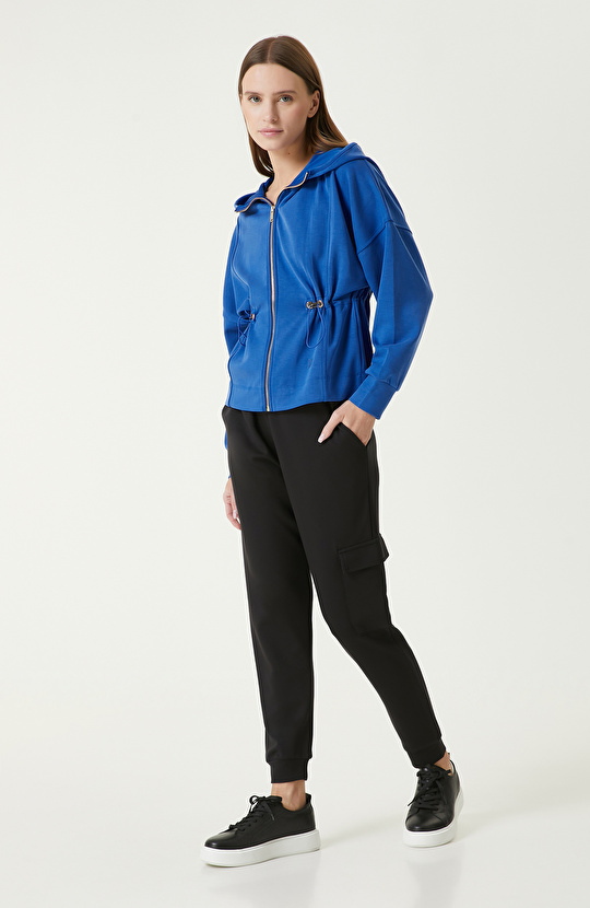 Saks Kapüşonlu Ceket