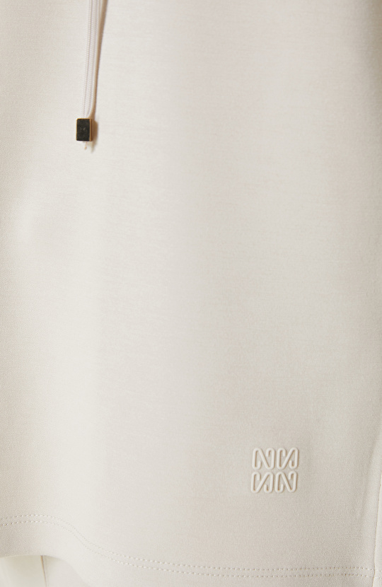 Taş Rengi Yırtmaç Detaylı Sweatshirt