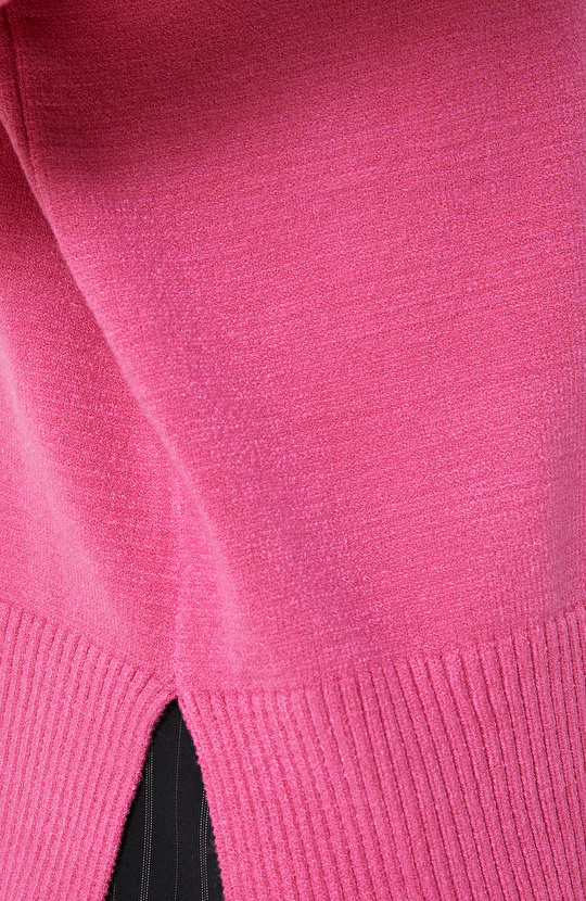 Bisiklet Yaka Pembe Triko Kazak