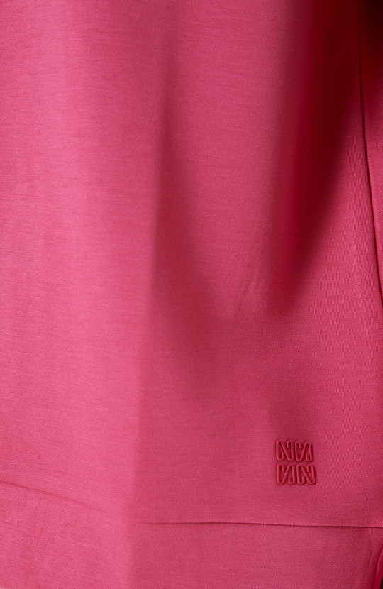 Neon Pembe Bisiklet Yaka Sweatshirt