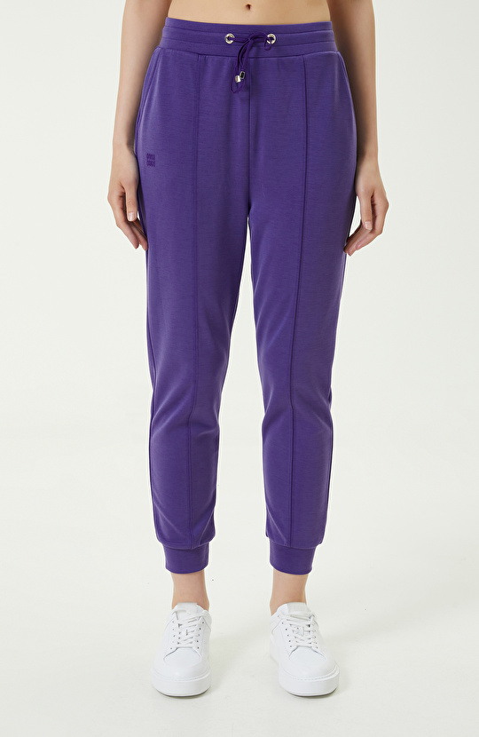 Neon Mor Lastik Paça Eşofman Altı