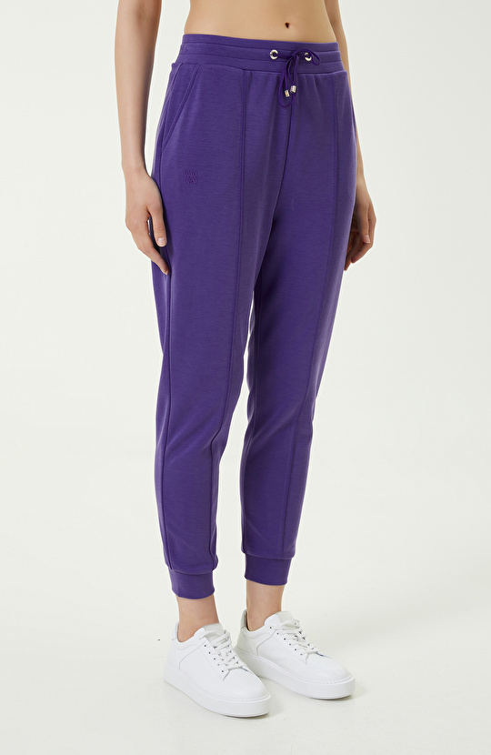 Neon Mor Lastik Paça Eşofman Altı