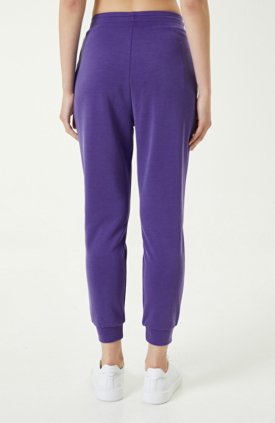 Neon Mor Lastik Paça Eşofman Altı