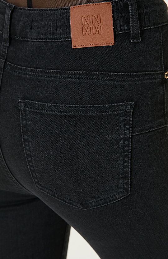 Antrasit Push-Up Denim Pantolon