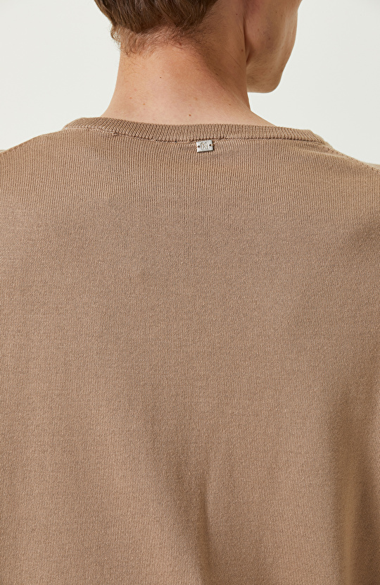 Bej Bisiklet Yaka Kazak