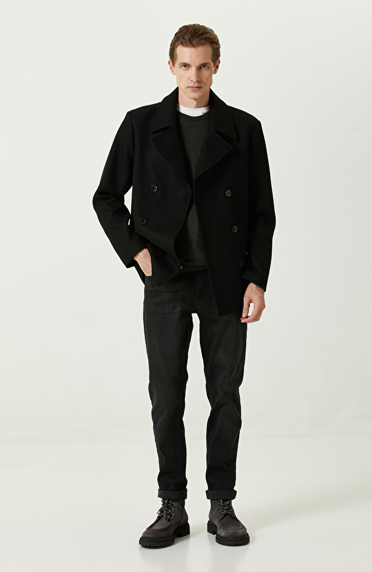 Antrasit Bisiklet Yaka Kazak