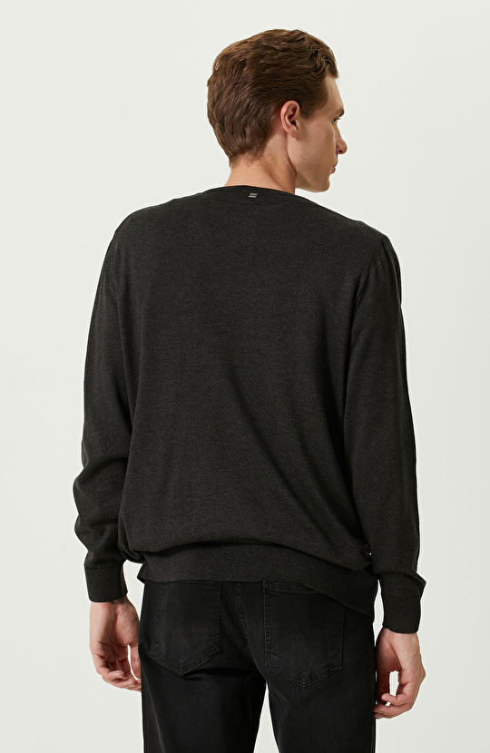 Antrasit Bisiklet Yaka Kazak